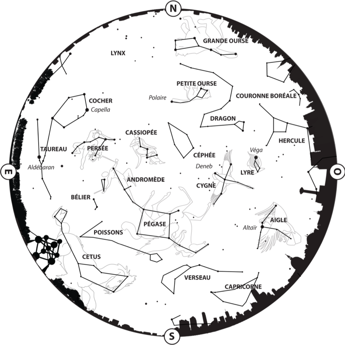 Carte du ciel – Planétarium de l'Observatoire royal de Belgique